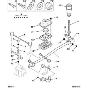 Citroen Berlingo 2008-2012 Petrol Gearshift Control Shaft Socket