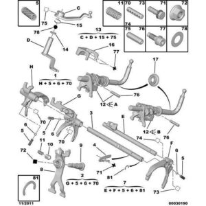 Citroen Dispatch 1994-2006 Diesel Manual Gearbox Fork+Shaft