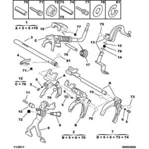 Citroen C2 2007-2009 Diesel Manual Gear-Box Fork+Pin