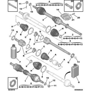 Citroen C-Crosser 2007-2012 Diesel Drive Shaft Repair Kit Right