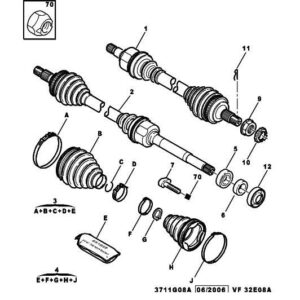 Citroen Berlingo 2008-2012 Petrol Driveshaft Gaiter Kit