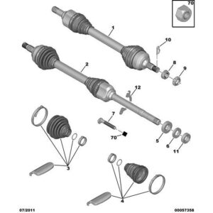 Citroen C4 2008-2010 Petrol Driveshaft Gaiter Kit