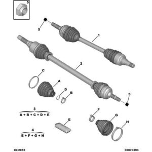 Citroen C3 2002-2005 Petrol Driveshaft Gaiter Kit