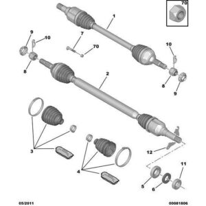 Citroen DS3 2010-2022 Driveshaft Gaiter Kit