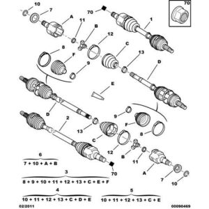 Citroen C1 2005-2009 Petrol Driveshaft Gaiter Kit Left