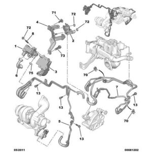 Citroen C3 2009-2013 Petrol Solenoid Valve Vacuum Pipe