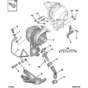 Citroen C2 2007-2009 Diesel Oil Return Hose