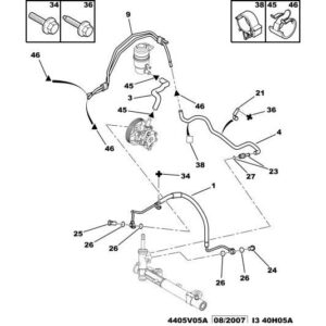 Citroen C-Crosser 2007-2012 Petrol Ps Pump Supply Low Press Pipe