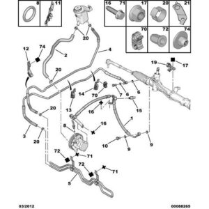 Citroen Nemo 2008-2015 Steering Low-Pressure Pipe
