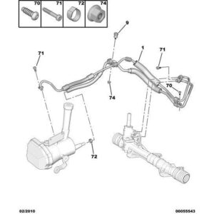 Citroen C4 2008-2010 Petrol Steering High Pressure Pipe