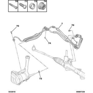 Citroen DS5 2011-2021 Petrol Steering High Pressure Pipe