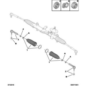Citroen Nemo 2008-2015 Petrol Steering Gaiter Kit