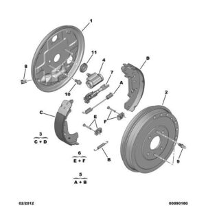 Citroen Nemo 2008-2015 Petrol Set Of 4 Rear Brake Shoes