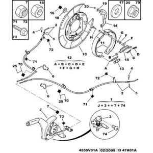 Citroen C-Crosser 2007-2012 Diesel Handbrake Mechanism