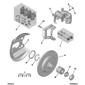 Citroen C4 2010-2013 Petrol Brake Caliper Yoke