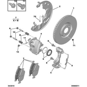 Citroen DS4 2010-2021 Petrol Brake Caliper Fixing Screw