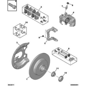 Citroen C4 2008-2010 Diesel Brake Caliper Spring Set