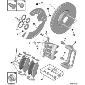 Citroen C6 2005-2012 Diesel Brake Caliper Repair Kit