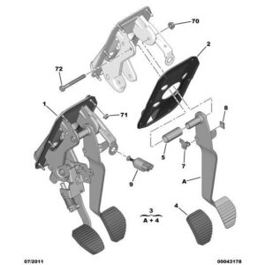 Citroen Berlingo 2006-2008 Petrol Brake Pedal
