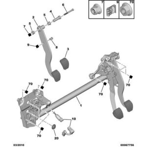 Citroen C5 2004-2008 Petrol Brake Pedal