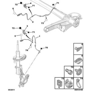 Citroen C8 2002-2008 Petrol Wheel Abs Sensor