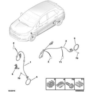 Citroen DS4 2010-2021 Diesel Wheel Abs Sensor