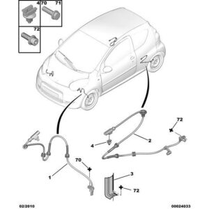 Citroen C1 2005-2009 Petrol Heat Shield Abs Sensor