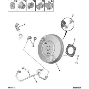Citroen DS5 2011-2021 Petrol Brake Vacuum Hose
