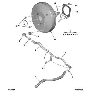 Citroen C-Crosser 2007-2012 Diesel Brake Vacuum Hose