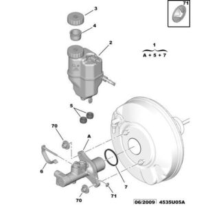 Citroen C5 2004-2008 Petrol Brake Fluid Reservoir