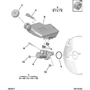 Citroen C3 Air Cross 2017-2021 Petrol Brake Fluid Reservoir
