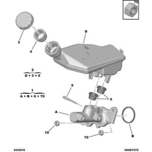 Citroen C3 2002-2005 Petrol Master Cylinder Reservoir Seals Kit