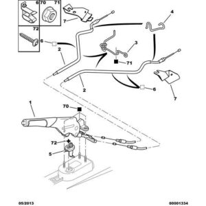 Citroen Berlingo 2006-2008 Petrol Secondary Brake Cable
