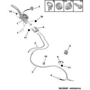 Citroen C5 2004-2008 Petrol Secondary Brake Cable