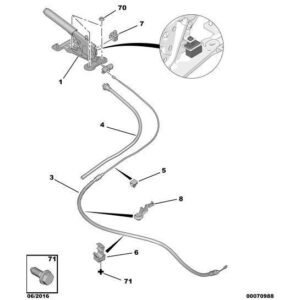 Citroen C3 2009-2013 Petrol Secondary Brake Cable