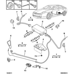 Citroen C6 2005-2012 Diesel Secondary Brake Cable Guide
