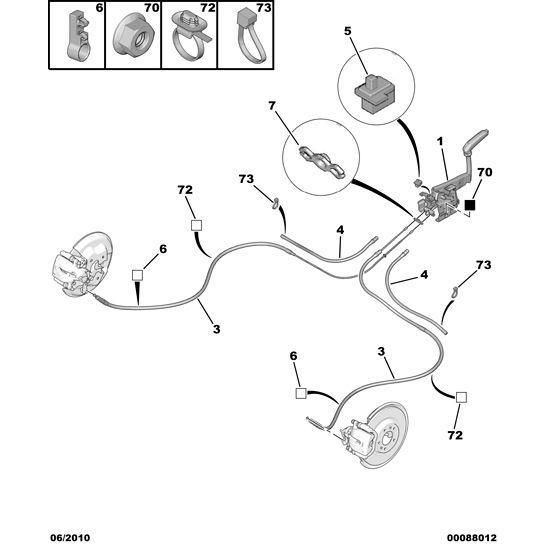 Citroen C4 2010-2013 Petrol Secondary Brake Cable Guide