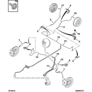 Citroen C2 2003-2007 Petrol Brake Hose Rear
