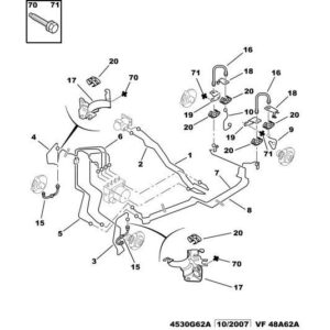 Citroen Berlingo 2006-2008 Petrol Hydraulic Line Bracket