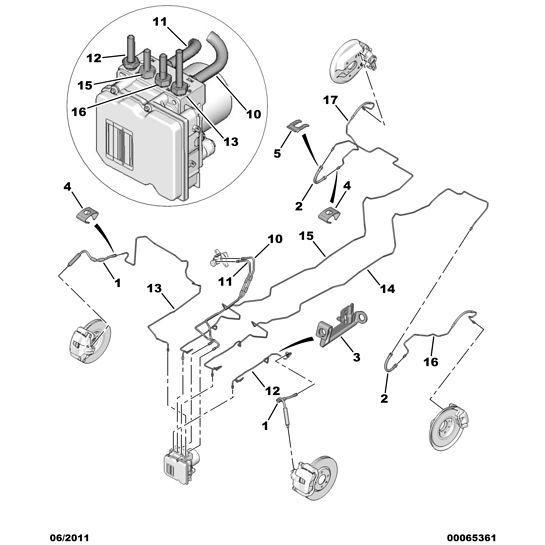 Citroen C4 2008-2010 Diesel Brake Hose Support Offside
