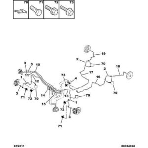 Citroen C1 2005-2009 Petrol Hydraulic Pipe 4-Way Union