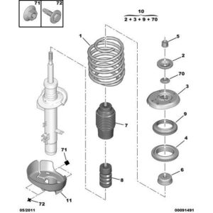 Citroen C2 2003-2007 Petrol Front Suspension Spring