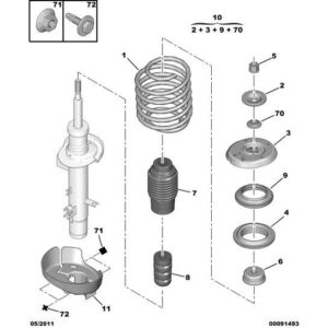 Citroen C2 2007-2009 Diesel Front Suspension Spring