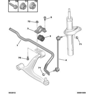 Citroen Berlingo 2008-2012 Petrol Anti-Roll Bar Bearing Clamp
