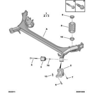 Citroen C4 2008-2010 Diesel Rear Suspension Spring