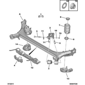 Citroen DS4 2010-2021 Petrol Rear Suspension Spring