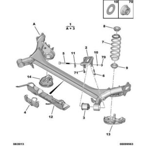 Citroen C4 2010-2013 Petrol Rear Arm Vibration Shock-Absor