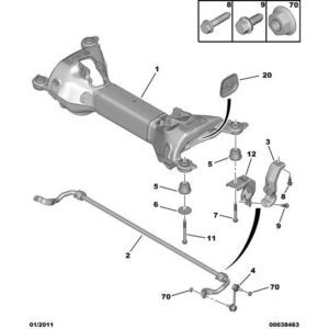 Citroen C6 2005-2012 Diesel Suspension Crossmember Plug