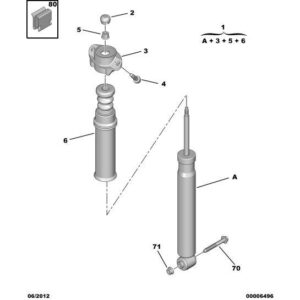 Citroen C4 2008-2010 Petrol Rear Suspension Damper