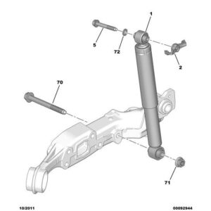 Citroen C3 2002-2005 Petrol Rear Suspension Damper